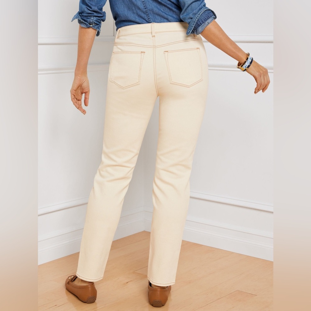 TALBOTS Flawless Five-Pocket Natural White  Petites Slim Ankle 10P like new